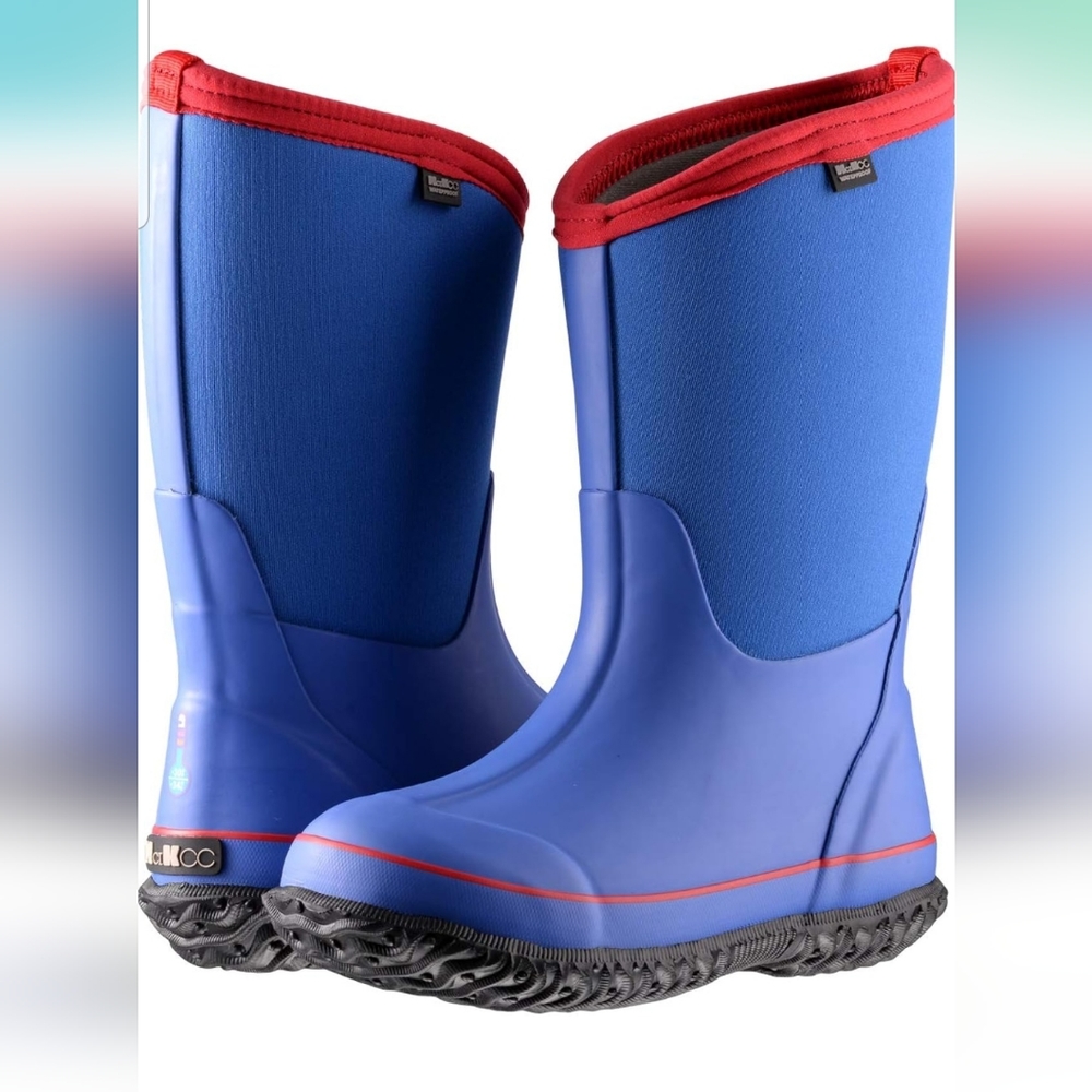 Bogs Kids Blue and Red Rain Boots